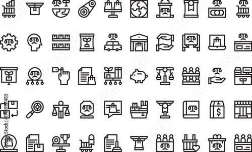 Fair trade and commerce Icons Modern Illustration Symbol Design Template for Web and Mobile UI. Editable Stroke Pictogram for Business Projects and Apps.