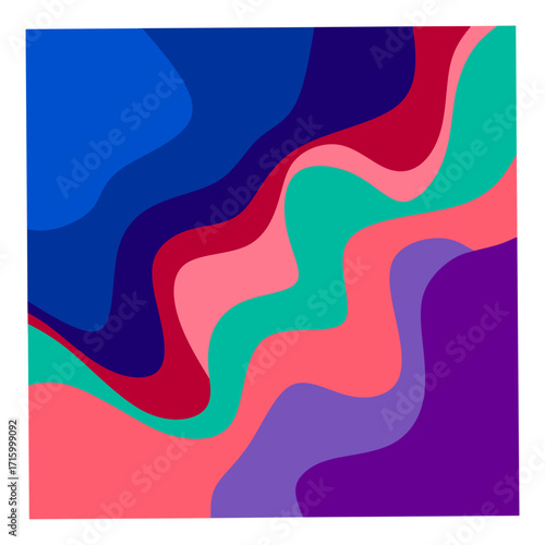 Abstract vector art featuring bold, flowing lines and organic shapes in a lively color palette. Great for modern design, branding, and creative projects.