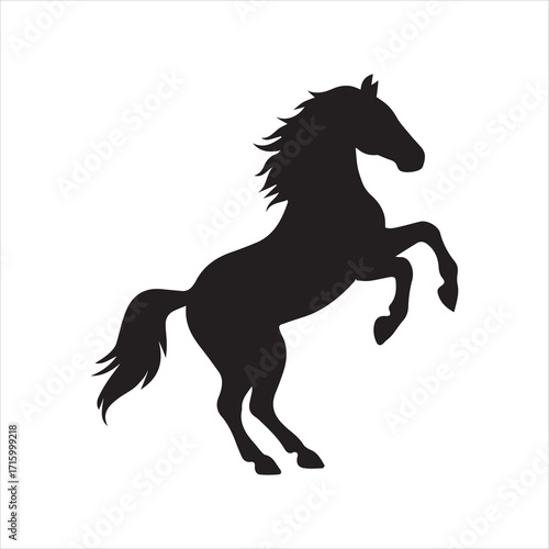 A rearing horse silhouette
