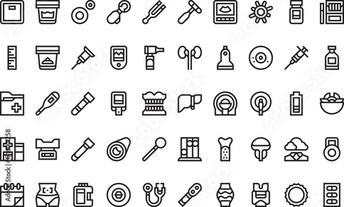 Medical and healthcare- Icons Modern Illustration Symbol Design Template for Web and Mobile UI. Editable Stroke Pictogram for Business Projects and Apps.