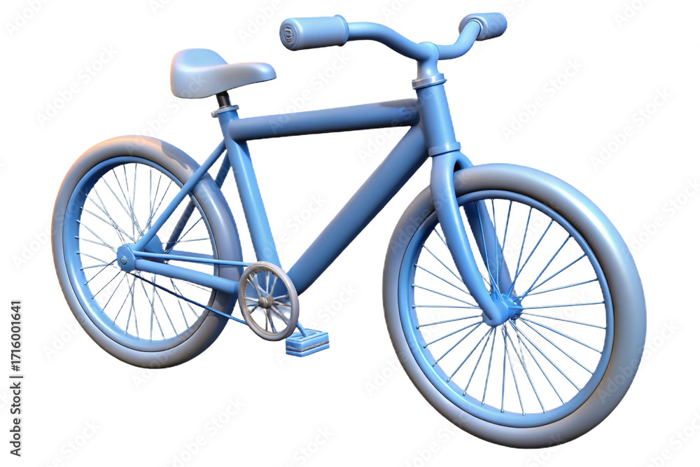 Obraz premium 3d blue bicycle model isolated on transparent background for design projects isolated on transparent background