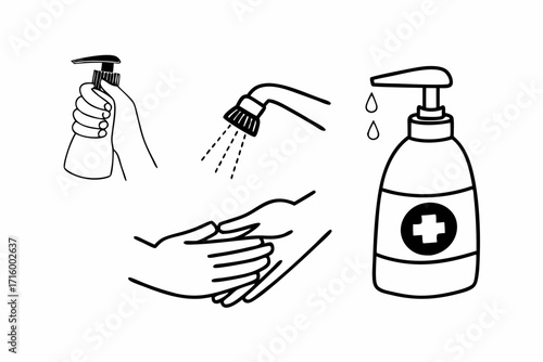 hand with spray bottle