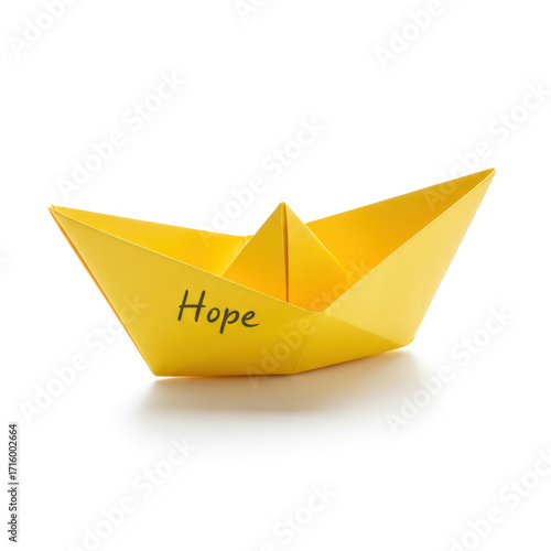yellow paper boat