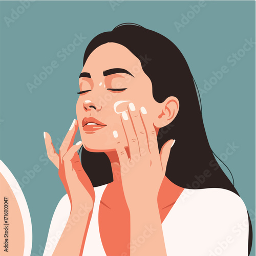 Young Woman Applying Sk Skincare Cream to Her Face