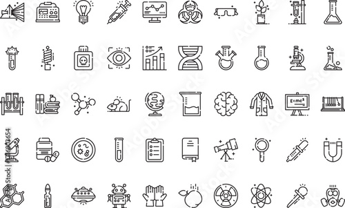 Scientific and laboratory equipment Icons Modern Illustration Symbol Design Template for Web and Mobile UI. Editable Stroke Pictogram for Business Projects and Apps.