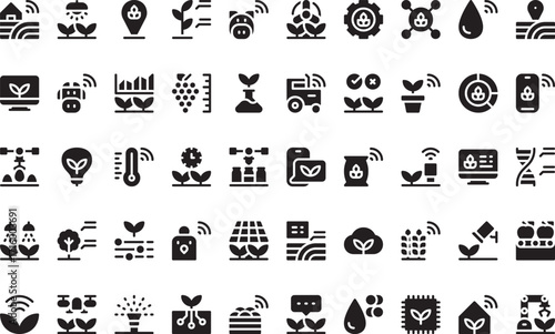 Smart agriculture Icons Modern Illustration Symbol Design Template for Web and Mobile UI. Editable Stroke Pictogram for Business Projects and Apps.