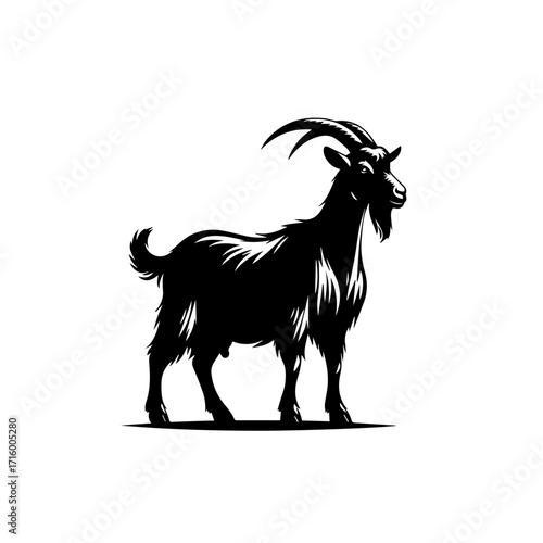 Walking Goat Vector Illustration – Farm and Pasture Animal Design