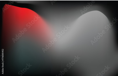 Abstract Red and Gray Gradient Flowing on Black Background vector illustration