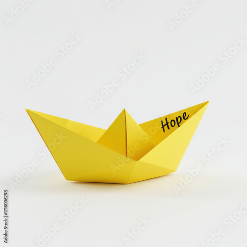yellow paper boat