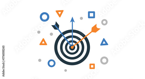 Achieve business goals with targeted marketing strategies and hit your objectives a visual metaphor for success and focused efforts, Generative AI.