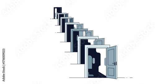 Unlock your potential with endless doors exploring opportunities for success a visual metaphor for making choices and pursuing dreams, Generative AI.