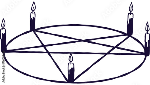 Pentagram Candles Illustration