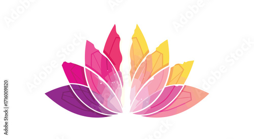 Discover inner peace with this vibrant lotus flower artwork perfect for wellness brands and meditation apps seeking a modern calming aesthetic, Generative AI.