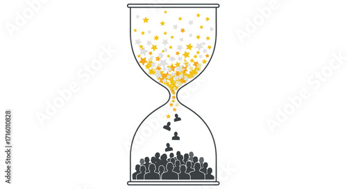 Talent Acquisition Strategy Showing Star Candidates Flowing into Company Pool with Time Management Recruitment and HR Success, Generative AI.
