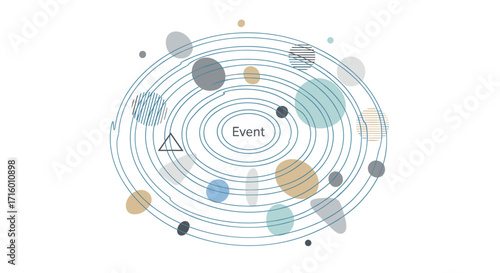 Dynamic event invitation design with abstract shapes and modern aesthetic perfect for promoting conferences workshops or stylish gatherings, Generative AI.