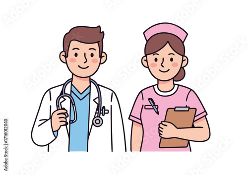 Medical team vector illustration