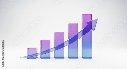 Free Download Growing bar chart with upward arrow showing business success - GFXLoad