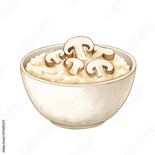 Bowl of Creamy Mushroom Rice Dish 1.