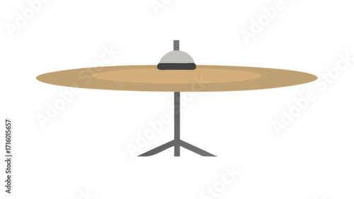 Illustration of cymbal on stand for drum set percussion instrument music equipment