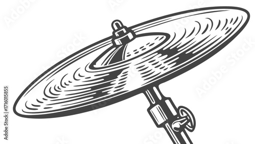 Hi hat cymbal illustration for drum set percussion instrument music performance vector