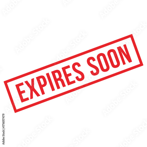 Red stamp with the words EXPIRES SOON on white background.