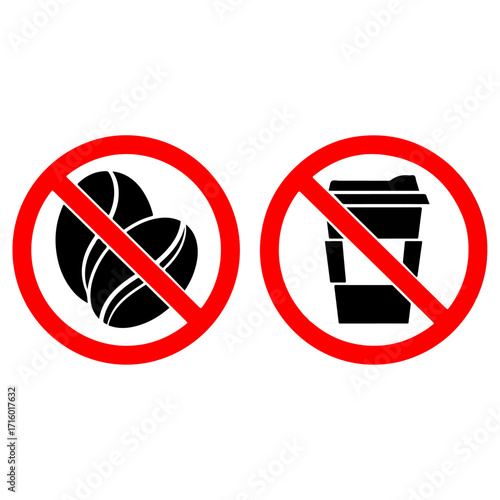 No Coffee and Beans Allowed - Prohibition Signage.