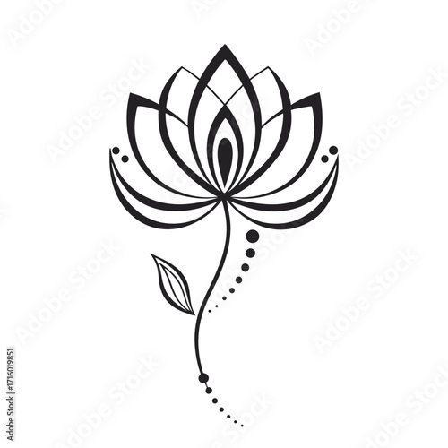 lotus silhouette icon vector illustration on white background
