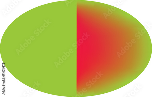 Circular Gradient Of Lime Green And Red Orange With Soft Edges circle round