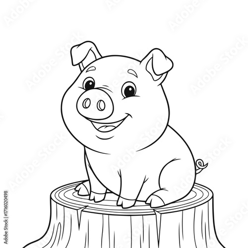 Adorable Pig Coloring Page A Fun Book Activity for Kids and Adults Alike