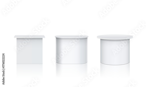 Promotion counter, Retail Trade Stand Isolated on the white background. MockUp Template For Your Design. Vector illustration.