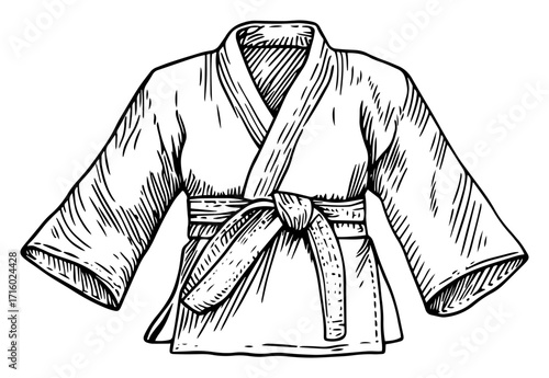 Martial Arts Gi Uniform a Hand Drawn Sportswear Sketch