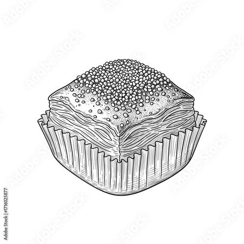 A delicious flaky pastry with nuts and honey syrup.