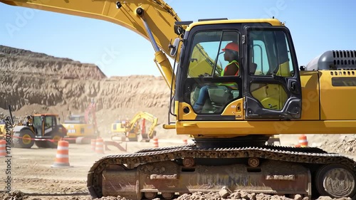 Excavator operator outdoors