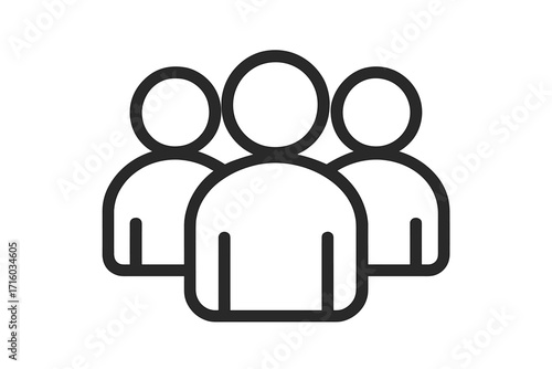 Group of people icon. Teamwork, community, collaboration symbol. Simple user group for web. Business staff, crowd, social network sign. Meeting or audience concept.