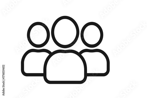 Group of people line icon. Team symbol. Social media users sign. Business staff, teamwork, community, and collaboration concept. Vector illustration for user interface.
