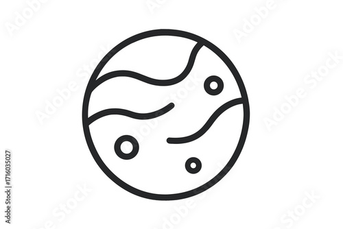 Planet line icon. Simple outline vector illustration of a celestial body. Space, galaxy, astronomy, and science concept symbol for web design, logo, app, and UI/UX.