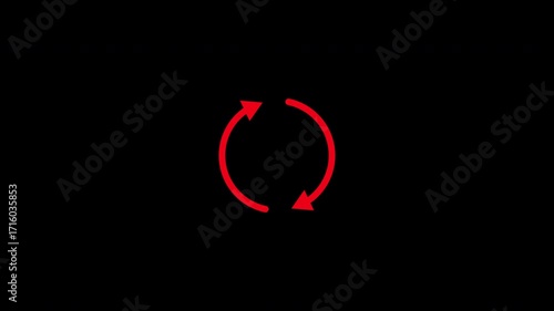 Two red circular rotation loop animation. 4K video