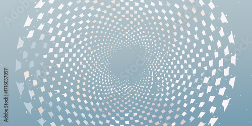 Abstract geometric spiral tunnel illustration with a modern design, creating a sense of depth and movement