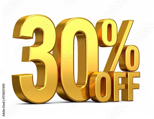 Shiny gold 3D numerals 