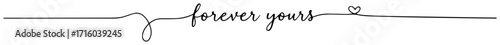 one line forever yours text divider with heart minimalist vector