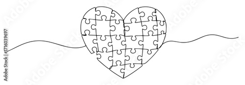 heart shaped puzzle illustration
