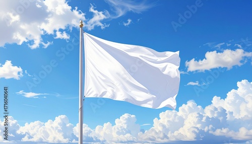 WAVING BLANK FLAG