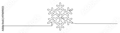 snowflake winter symbol monoline thin lineart vector design