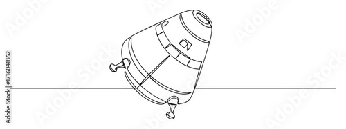 space capsule reentry craft monoline vector oneline
