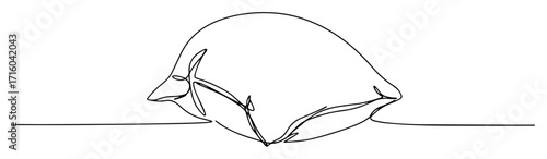 soft pillow resting on flat surface monoline thin lineart vector design