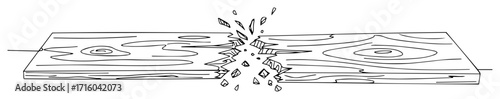 powerful karate board break strike split second monoline vector lineart