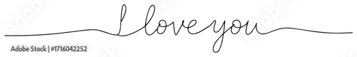 i love you text divider romantic calligraphy continuous thin line monoline oneline vector lineart outline
