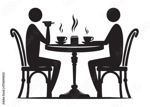 two chairs and table logo silhouette vector, table with chairs silhouette vector illustration, romantic dinner table silhouettes, table with umbrella and two chairs logo silhouettes vector 