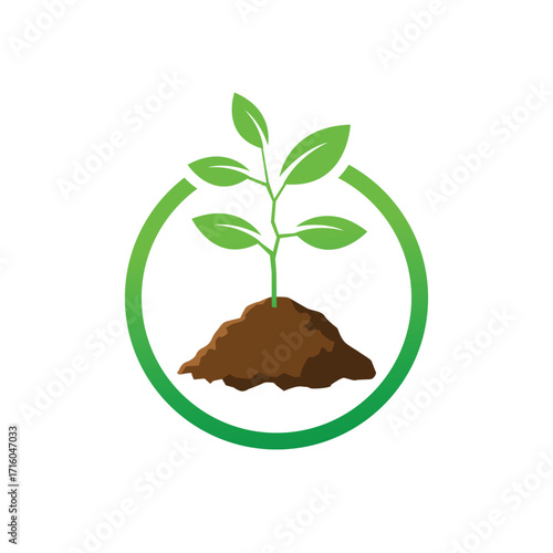plant grow abstract logo modern style