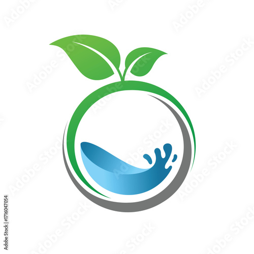 plant grow abstract logo modern style